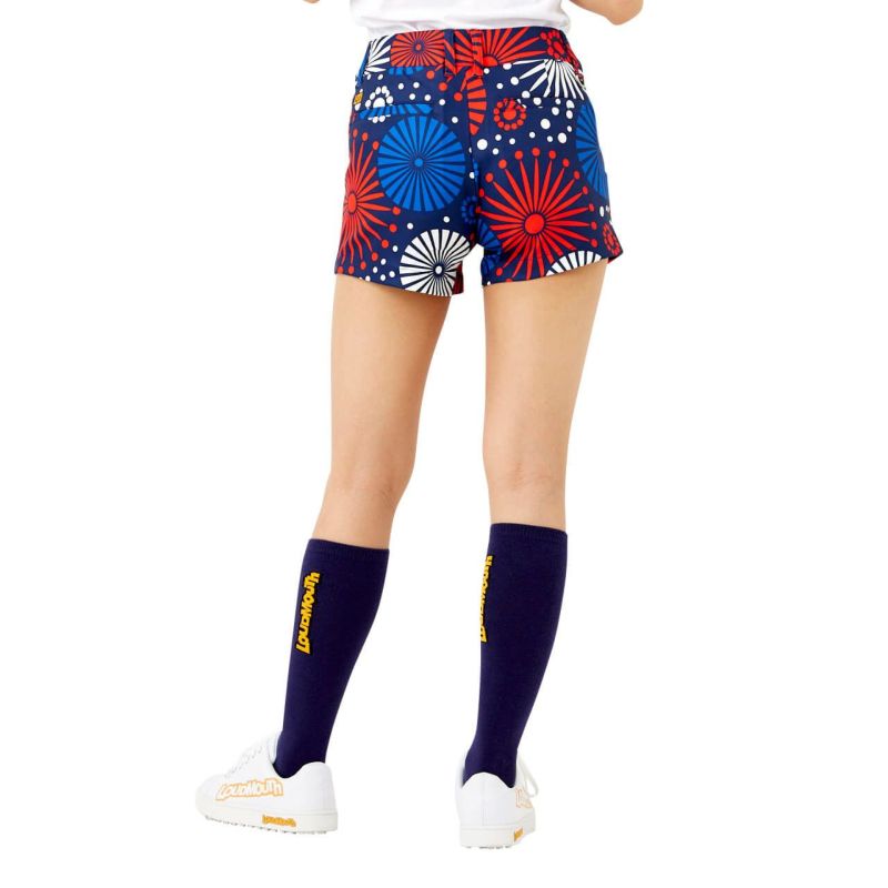 ラウドマウス　セットアップ　総柄　マルチカラー　花柄　花火柄　ボタニカル レディース ショートパンツ ファイアーウォークス 花火柄