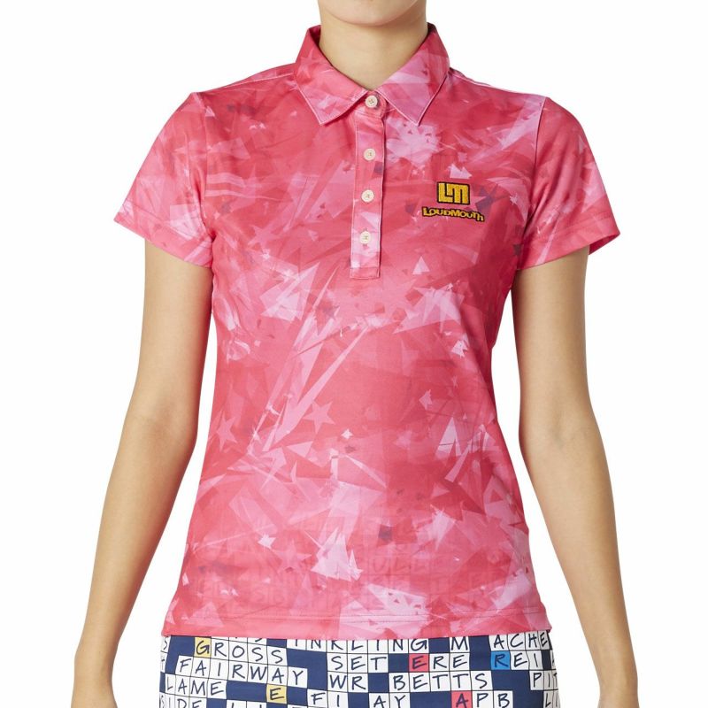 レディース 半袖シャツ 半袖ポロシャツ ピンク Loudmouth Japan レディース 半袖シャツ 半袖ポロシャツ ピンク Loudmouth Japan