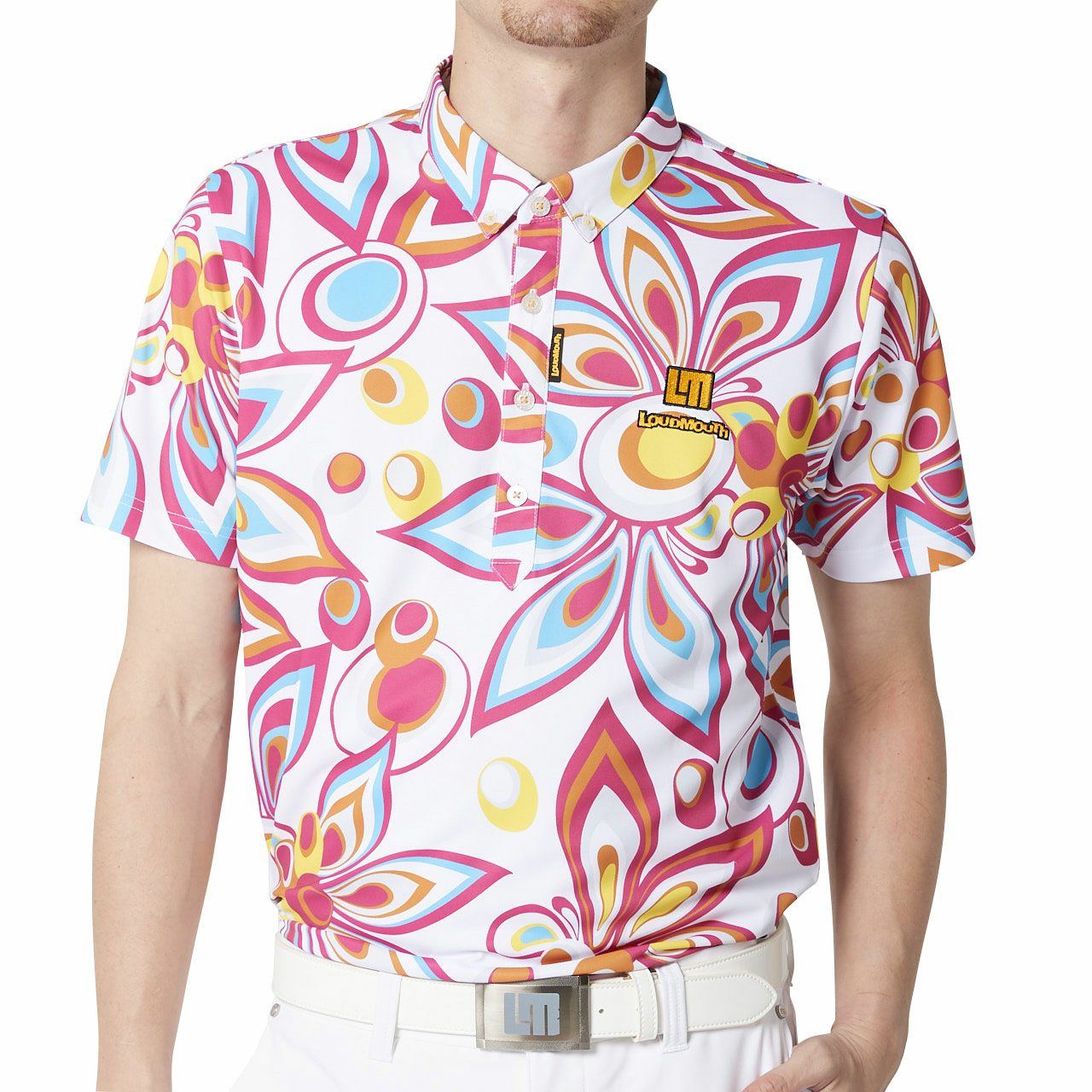 メンズ 半袖シャツ 半袖ポロシャツ シャガデリック ピンク Loudmouth Japan