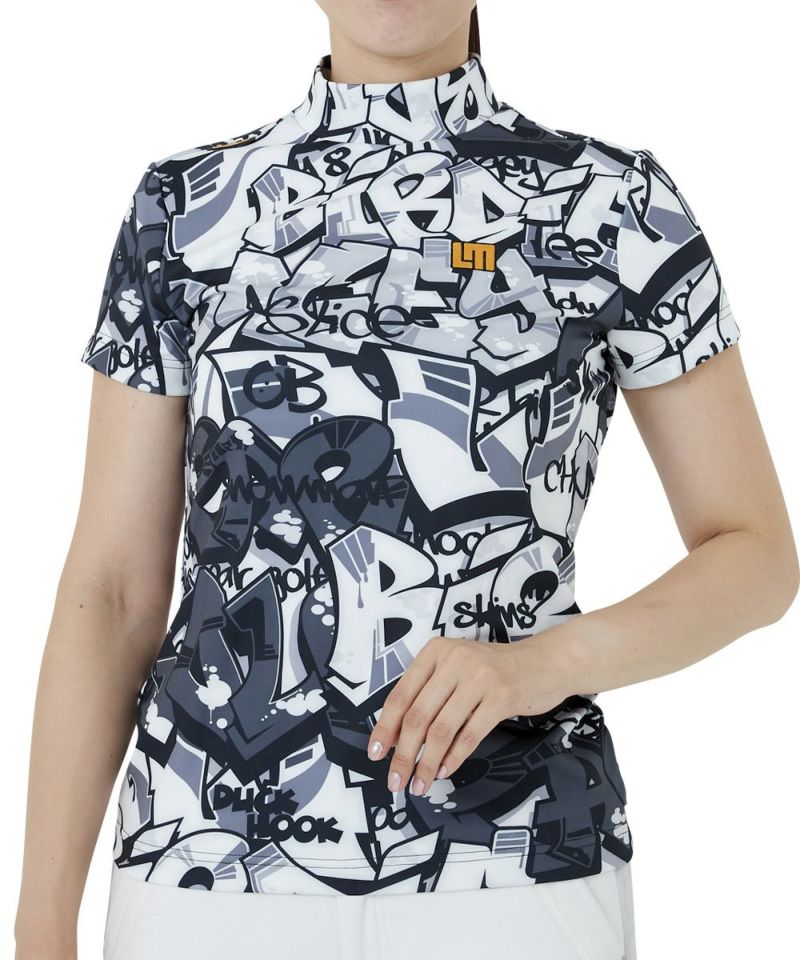 LoudMouth レディース メッシュモックネック半袖シャツ ブラック 3L 000000007052-01-l.jpg?t=