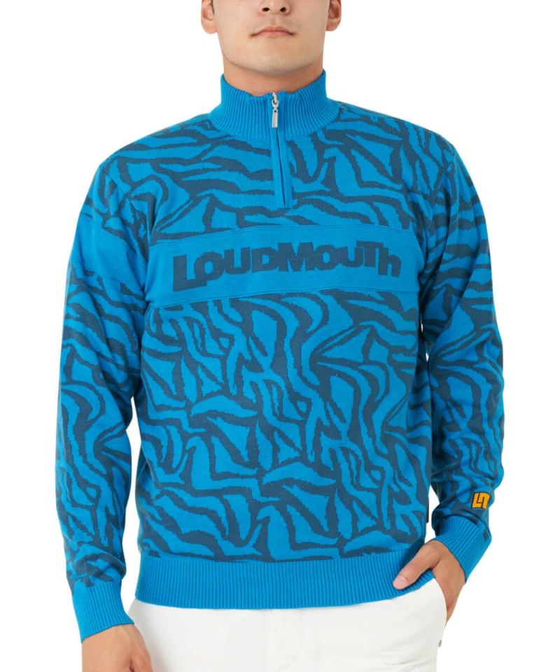 メンズ ハーフZIPニットセーター ターコイズ | LOUDMOUTH JAPAN