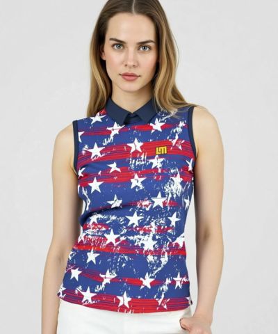 ブラウス シャツ 「Loudmouth/ラウドマウス」レディースニットサッカーノースリーブシャツ　ゴルフ レディース ブラウス シャツ 「Loudmouth/ラウドマウス」レディースニット
