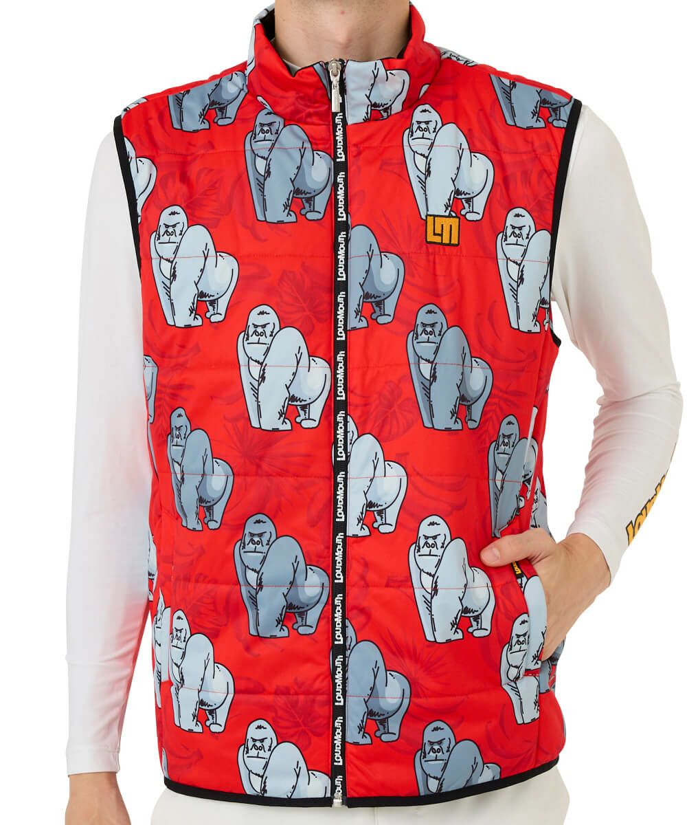 メンズ 中綿ベスト ゴリラレッド | LOUDMOUTH JAPAN