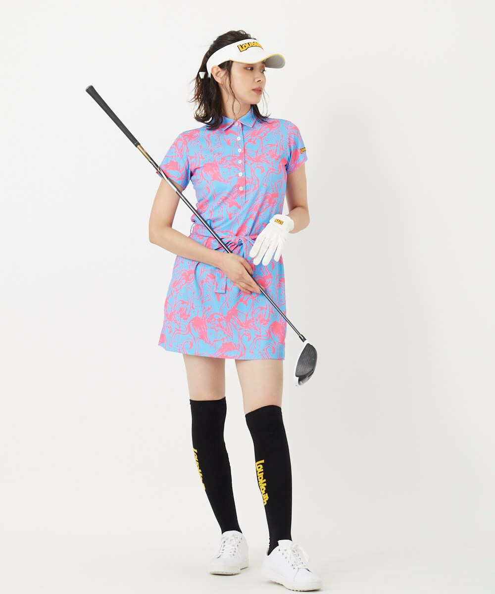 新品　ラウドマウス　フラミンゴ柄　ワンピース レディース ワンピース フラミンゴズブルーネオン | LOUDMOUTH JAPAN