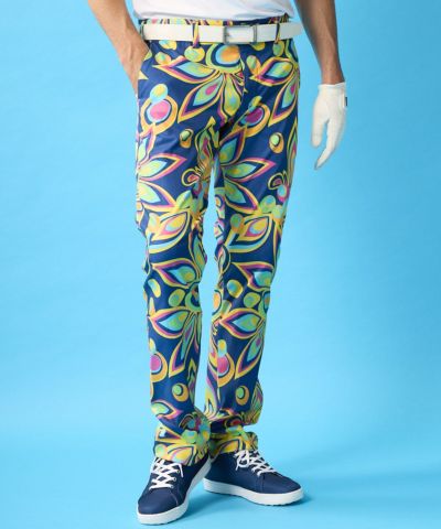 メンズ ロングパンツ ツイル素材 シャガデリックブルー UV/ストレッチ
