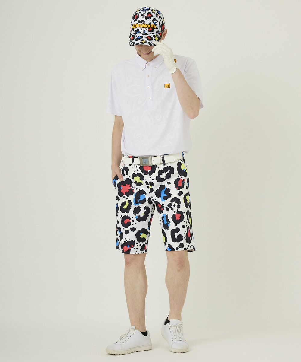 Loudmouth ショートパンツ　ネオンレオパード　M メンズ ショートパンツ ツイル素材 ネオンレオパード UV