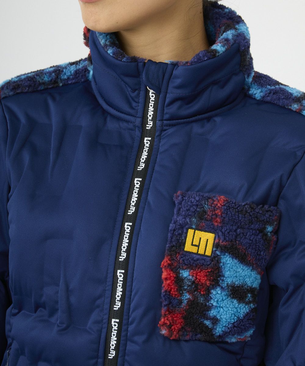 レディース ボア×キルトダウンブルゾン ネイビー | LOUDMOUTH JAPAN