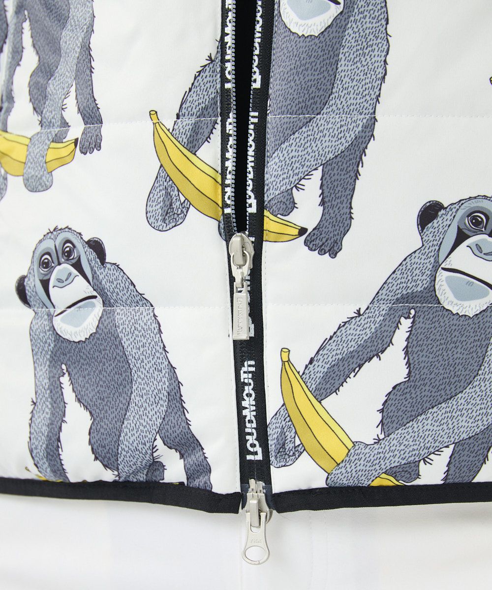 新品⭐︎LOUDMOUTH ラウドマウス 中綿ベスト　チンパンジーバナナ　L 新品⭐︎LOUDMOUTH ラウドマウス 中綿ベスト チンパンジーバナナ