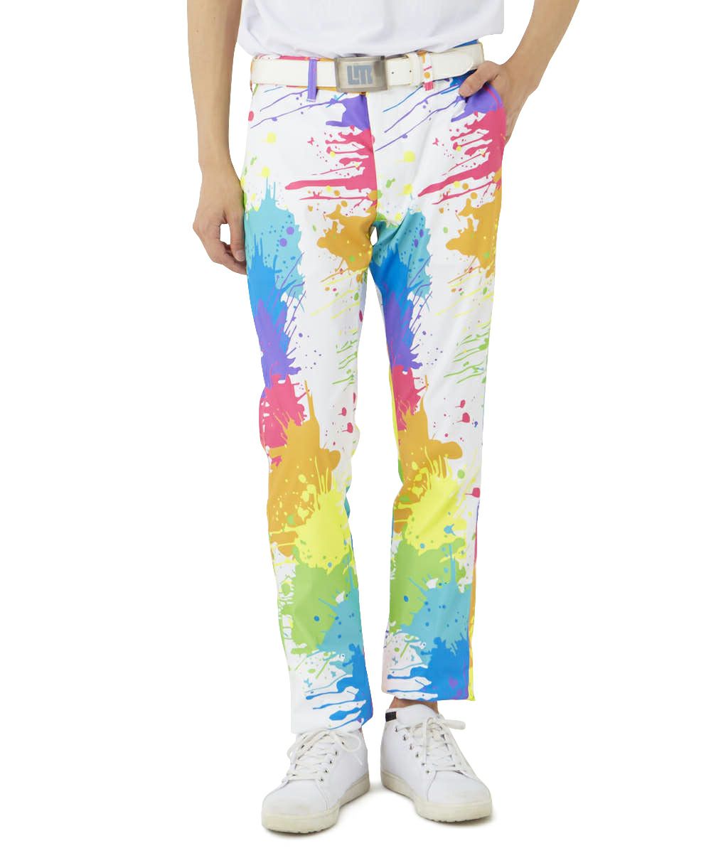 メンズ ストレッチツイル 柄ロングパンツ Drop Cloth Neon