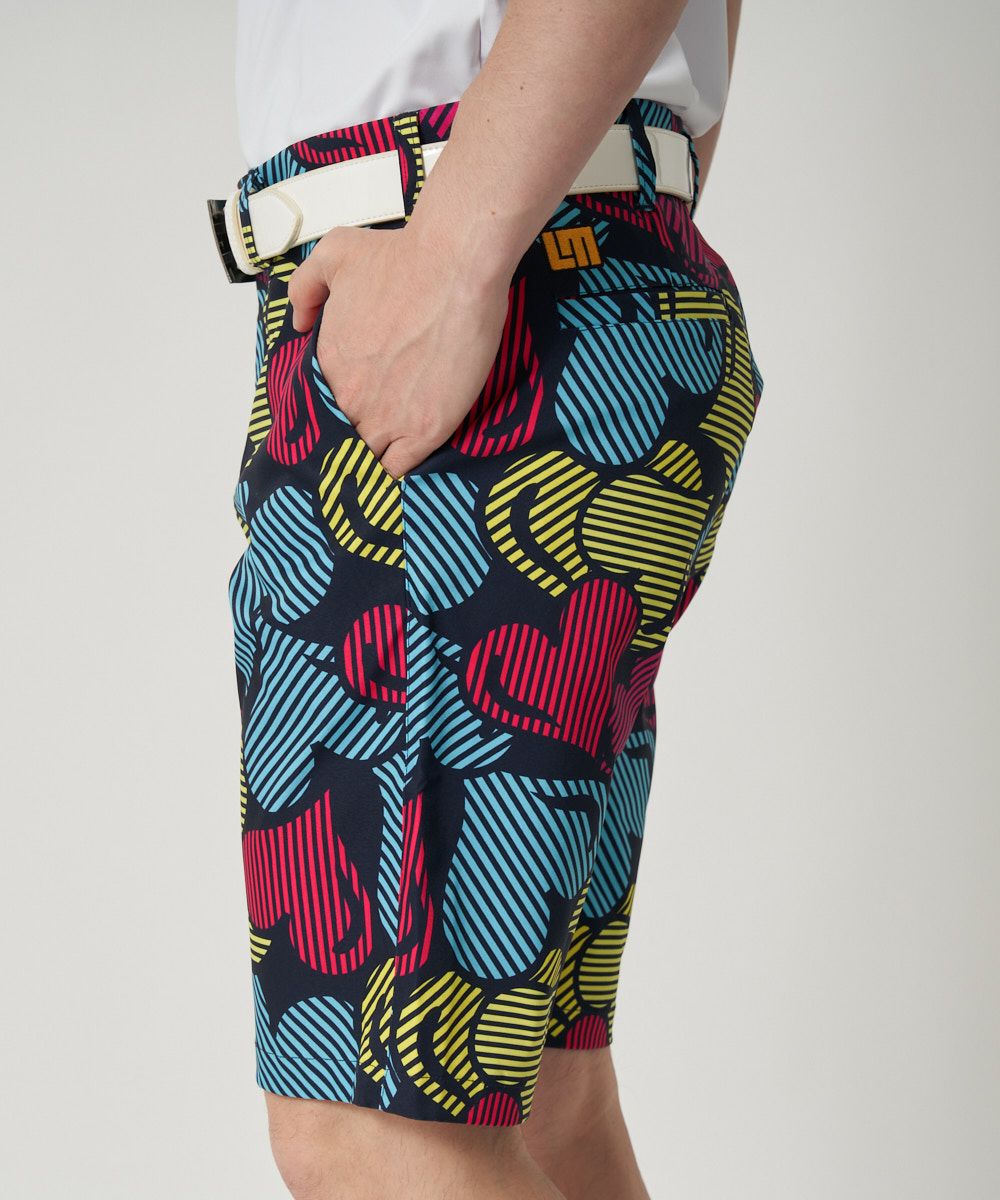 【新品】PALMS&CO 半袖シャツ&ジラフ柄ショートパンツ メンズ ストレッチツイル 柄ショートパンツ Lightning Hearts