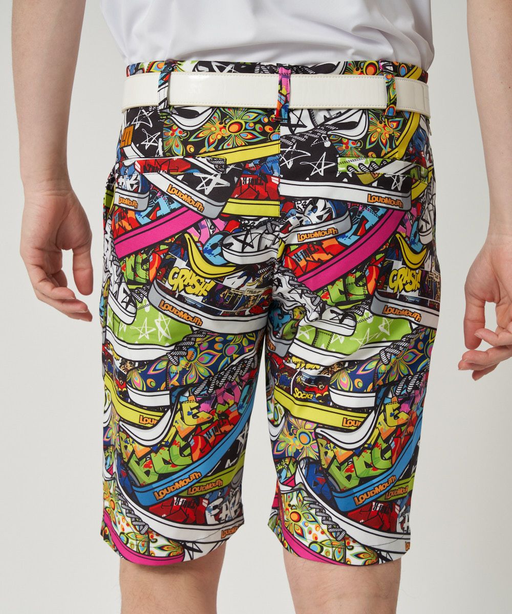 メンズ ストレッチツイル 柄ショートパンツ Loud Sneakers