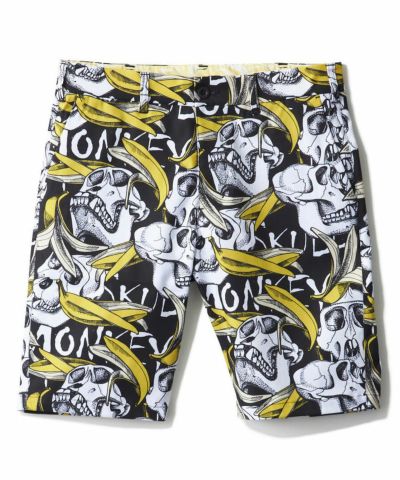 メンズ  ストレッチツイル  柄ショートパンツ  Skull  Monkey/スカルモンキー