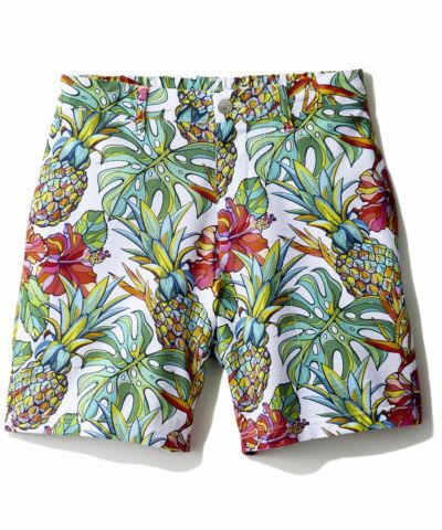 メンズ  ストレッチサッカー  柄ショートパンツ  Tropical  Pine/トロピカルパイン