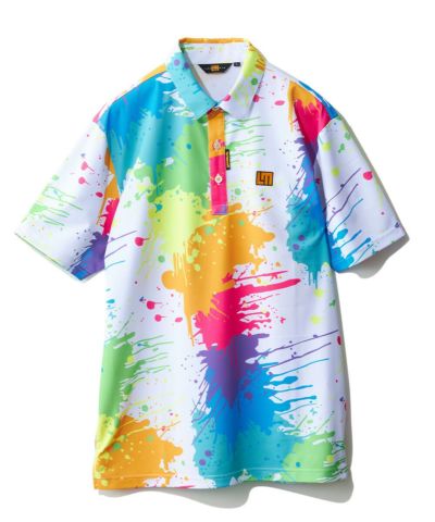メンズ  プレミアムカノコ  柄半袖シャツ  Drop  Cloth  Neon/ドロップクロスネオン