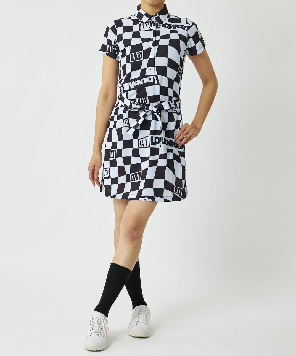 ワンピース octette LADY LAYERED OPS_BLACK セール】ドットチュール袖ワンピース・ドレス（ドレス）｜Lace