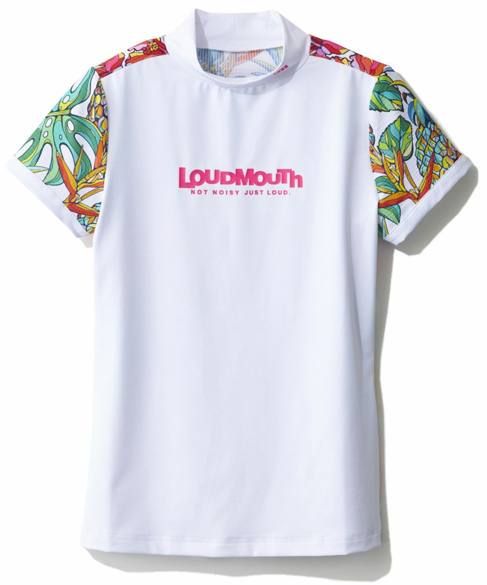 レディース ECO防透スムース 柄モックネックシャツ Tropical