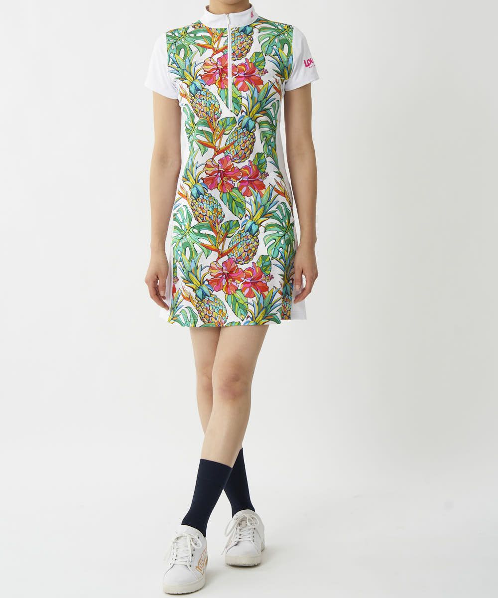 Loudmouth - ラウド　マウス　M 新品　柄ワンピース/ウエストリボン付き キッスホワイト ラウド マウス M 新品 柄ワンピース/ウエストリボン付き キッス
