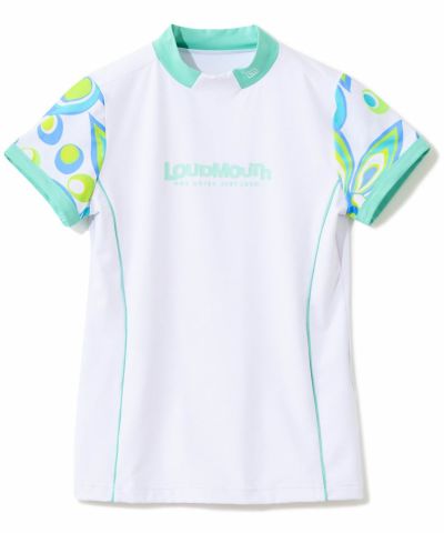 レディース  ECO防透スムース  モックネック半袖シャツ  Shagadelic  Neon  Blue/シャガデリックネオンブルー