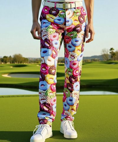 メンズ ストレッチツイル 柄テーパードアンクル丈ロングパンツ Mona