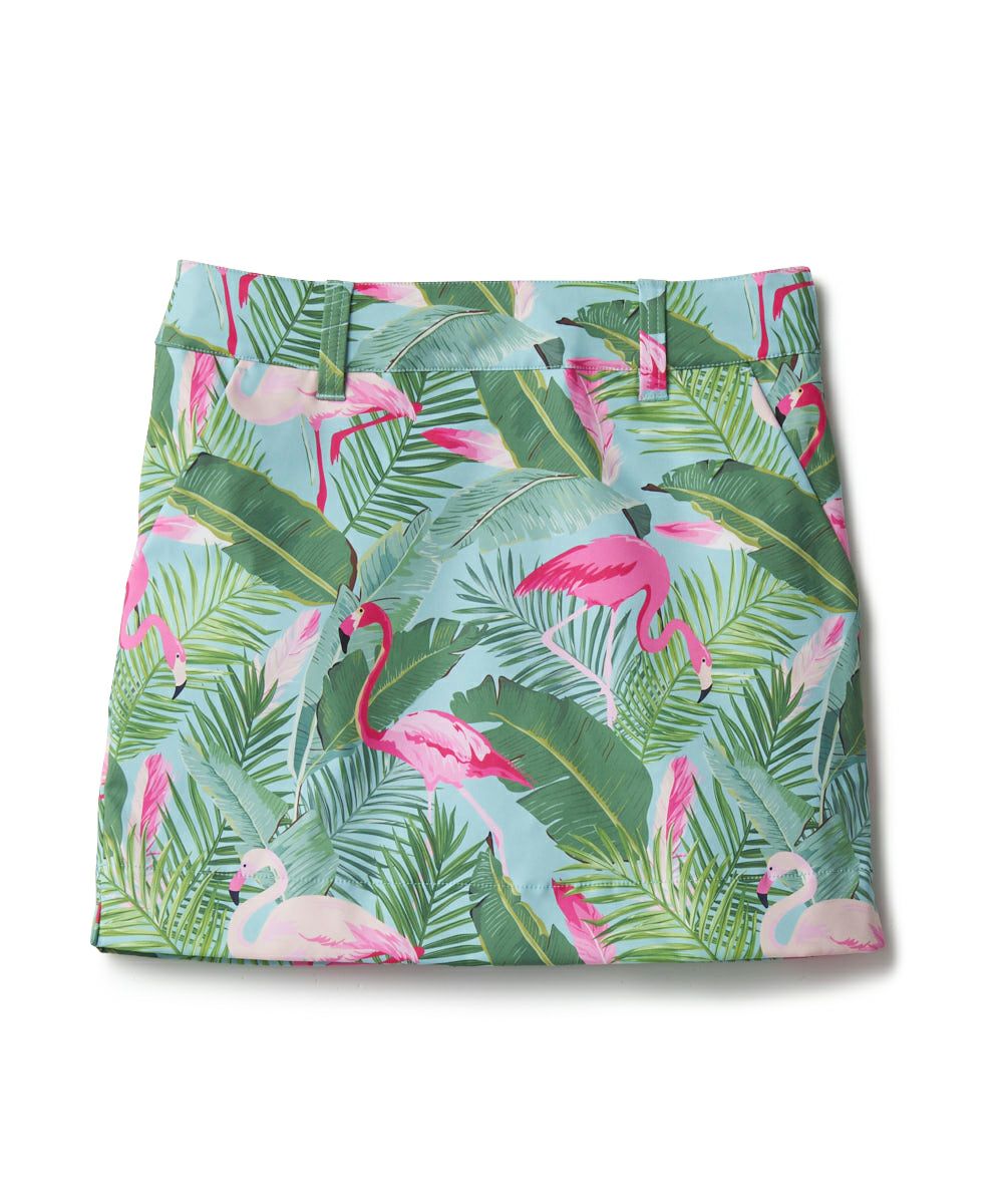 レディース ストレッチツイル 復刻柄スカート Flamingo Grotto