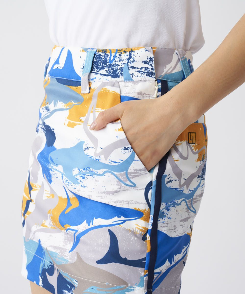 LOUDMOUTH フラミンゴブルー、レオパード キュロットスカート L LOUDMOUTH フラミンゴブルー、レオパード キュロットスカート L