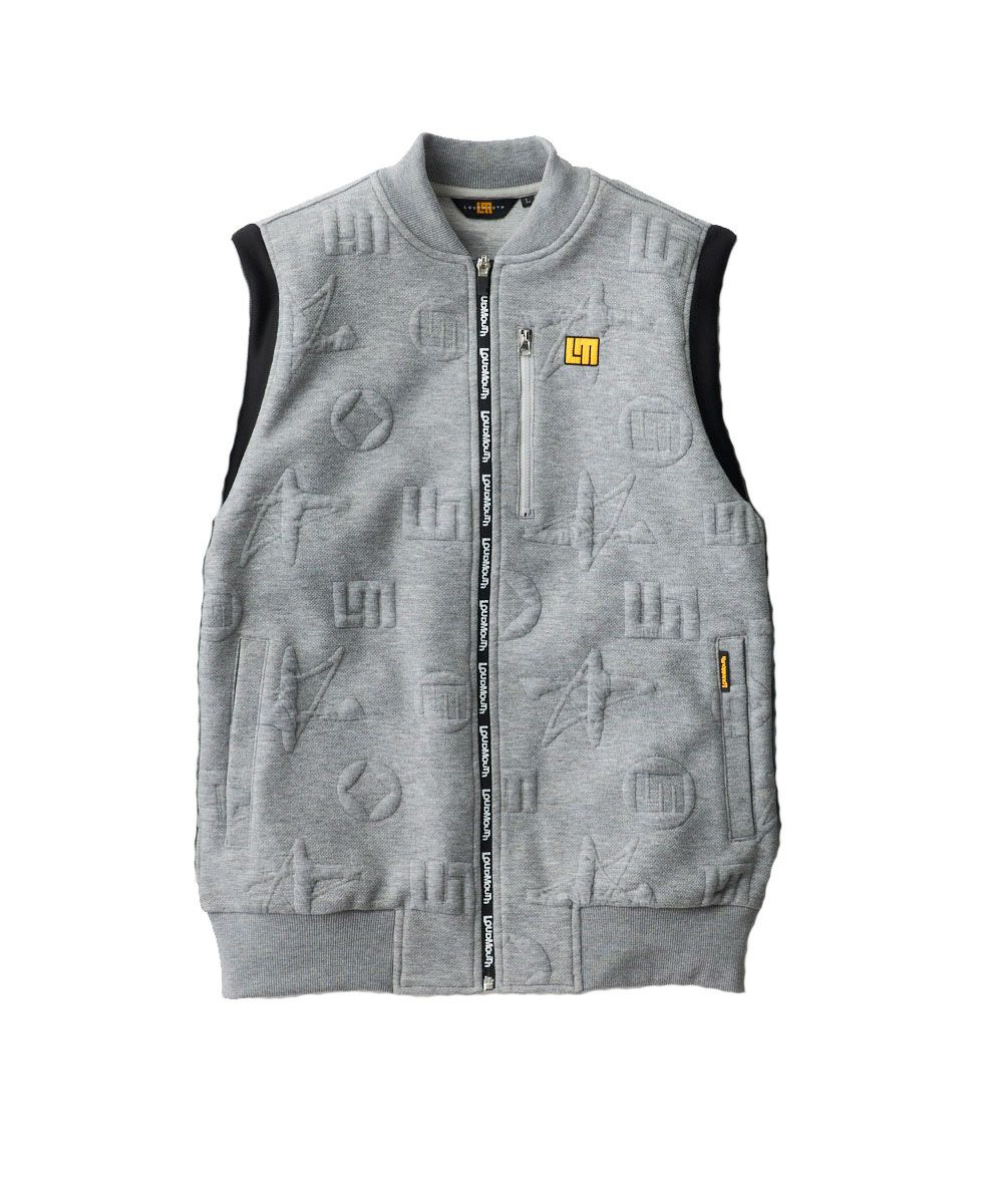 メンズ 2wayエンボス袋ジャガードブルゾン ミックスグレー / 袖