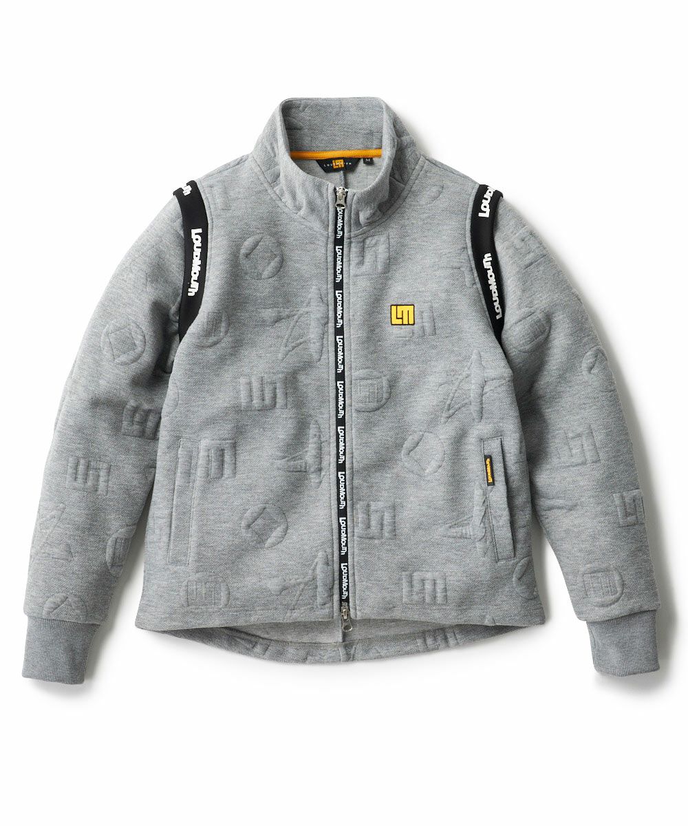 レディース 2wayエンボス袋ジャガードブルゾン ミックスグレー / 袖