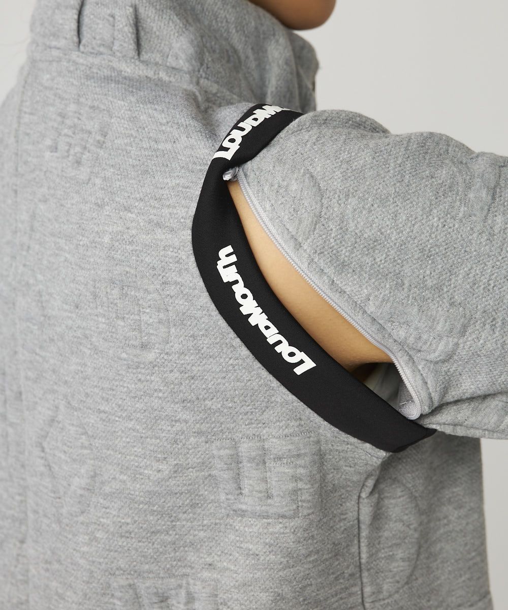 ★秋冬★ラウドマウス★2wayエンボス袋ジャガードブルゾン★L/BK レディース 2wayエンボス袋ジャガードブルゾン ミックスグレー / 袖