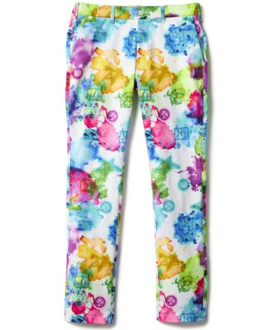 メンズ ストレッチツイル 柄パンツ Splash Neon/スプラッシュネオン