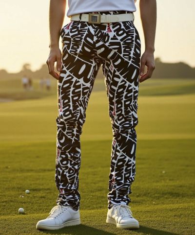 メンズ ストレッチツイル 柄ロングパンツ Skull Monkey/スカルモンキー