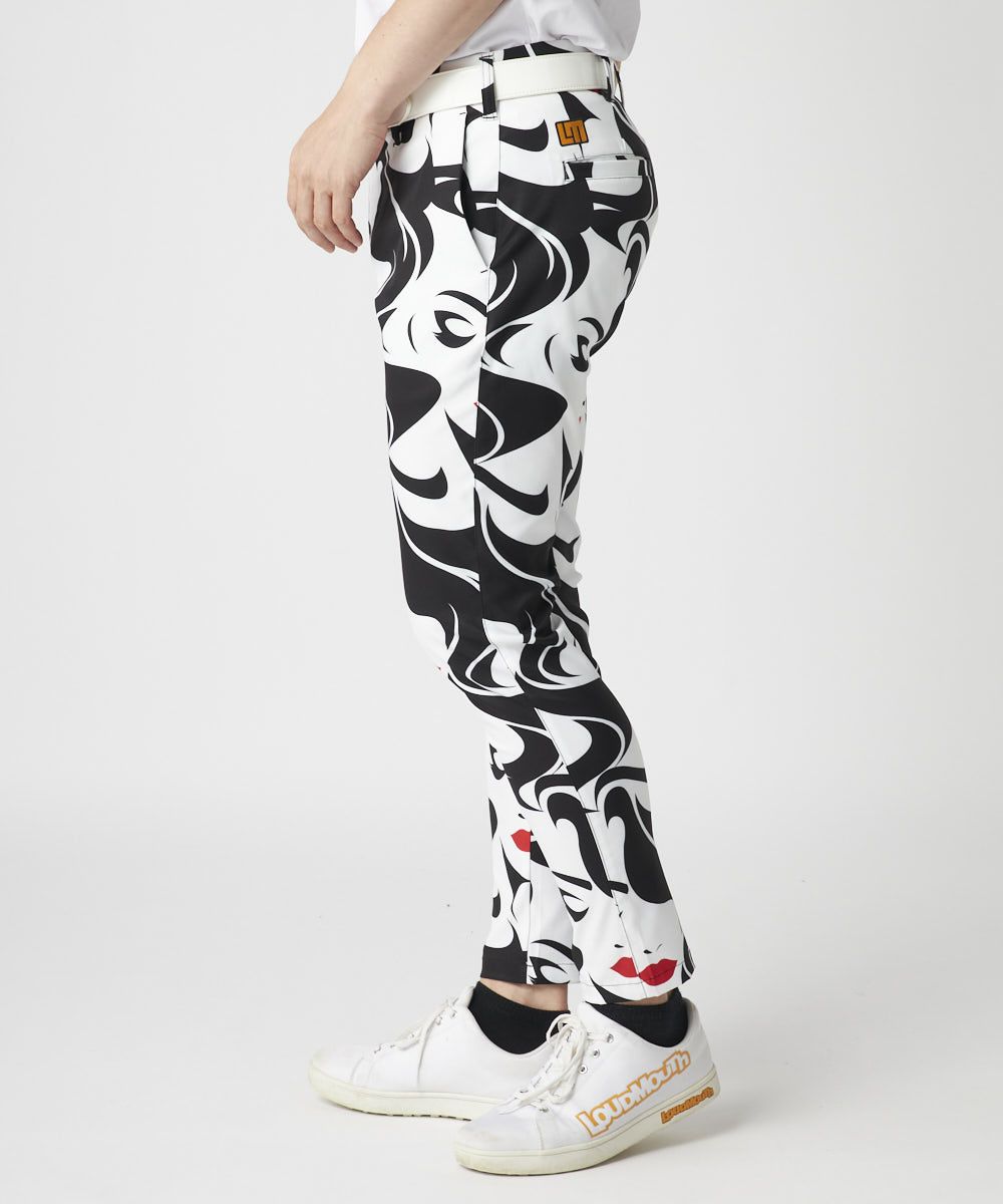 メンズ ストレッチツイル 柄テーパードアンクル丈ロングパンツ Mona