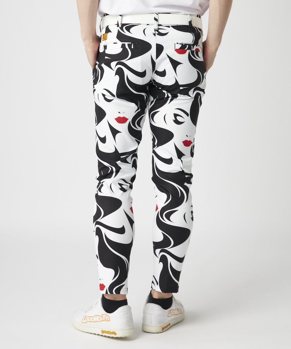 メンズ ストレッチツイル 柄テーパードアンクル丈ロングパンツ Mona