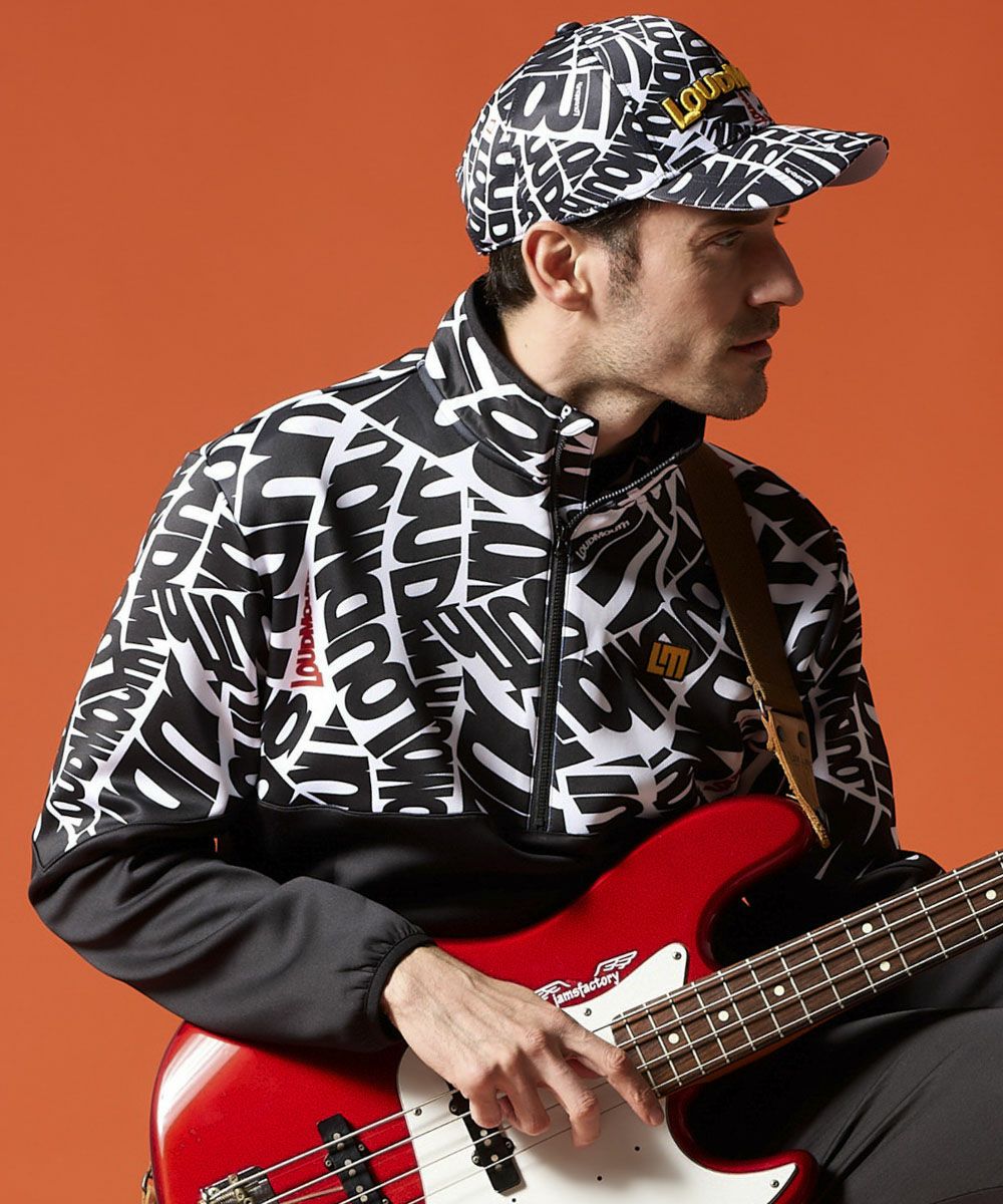 メンズ 軽量ダンボールニット 柄切替ハーフZIPブルゾン ブラック