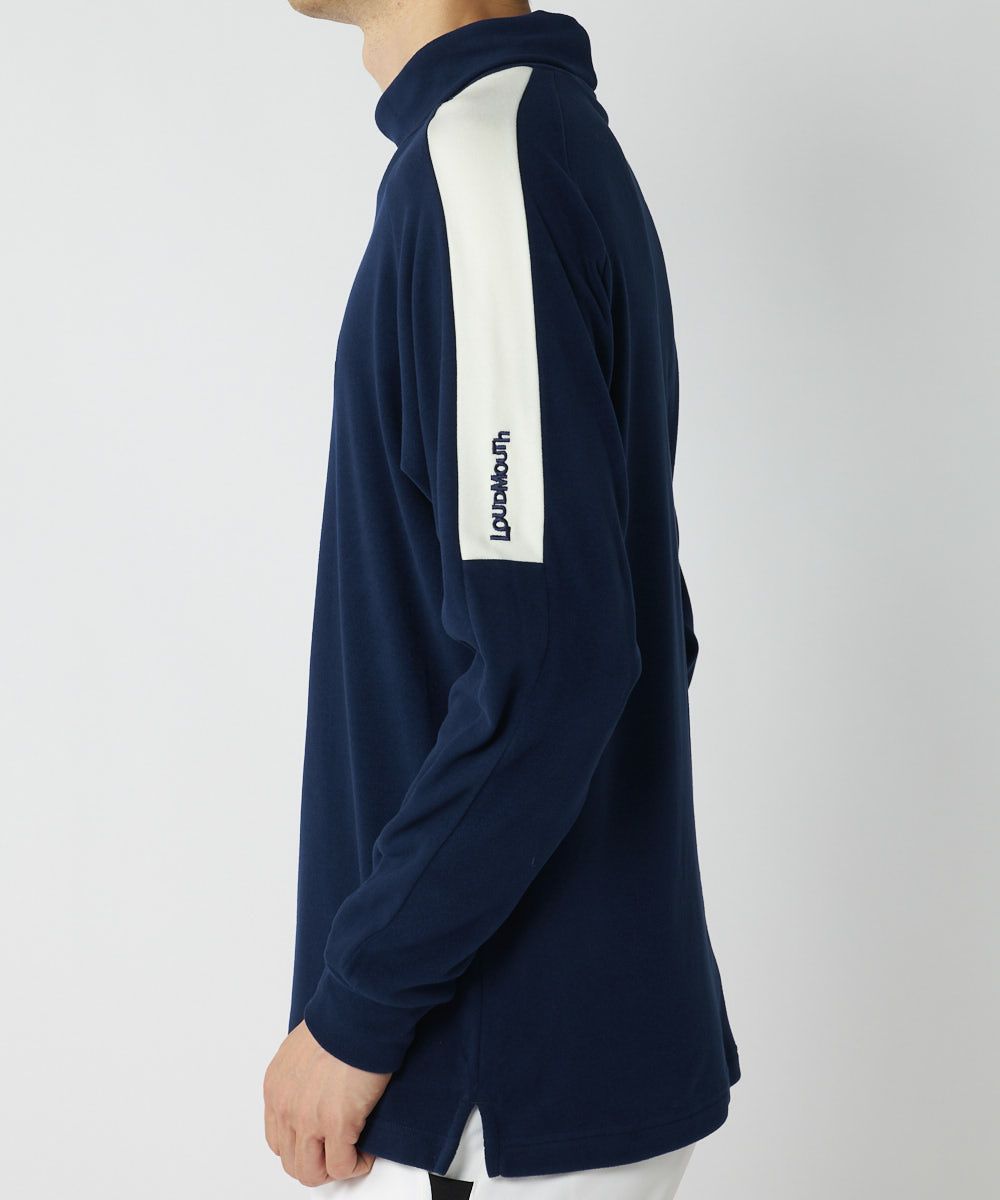 メンズ 両面起毛スムース タートルネックシャツ ネイビー | LOUDMOUTH