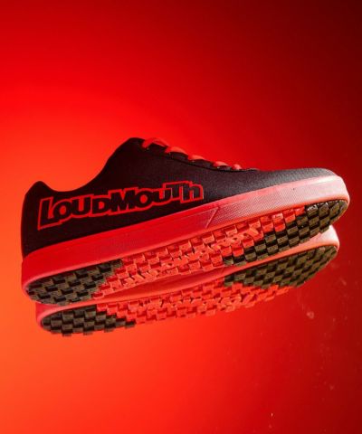 LOUD MOUSE レディース　スパイクレスシューズ　レッド　防水仕様　24㎝ LOUD MOUSE レディース スパイクレスシューズ レッド 防水仕様