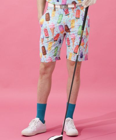 メンズ ECOベントメッシュ 柄ショートパンツ Happy Ice Cream/ハッピーアイスクリーム