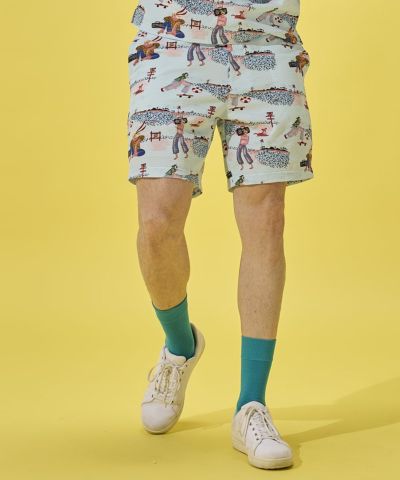 メンズ ニットサッカー 柄ショートパンツ Loud Holiday/ラウドホリデイ