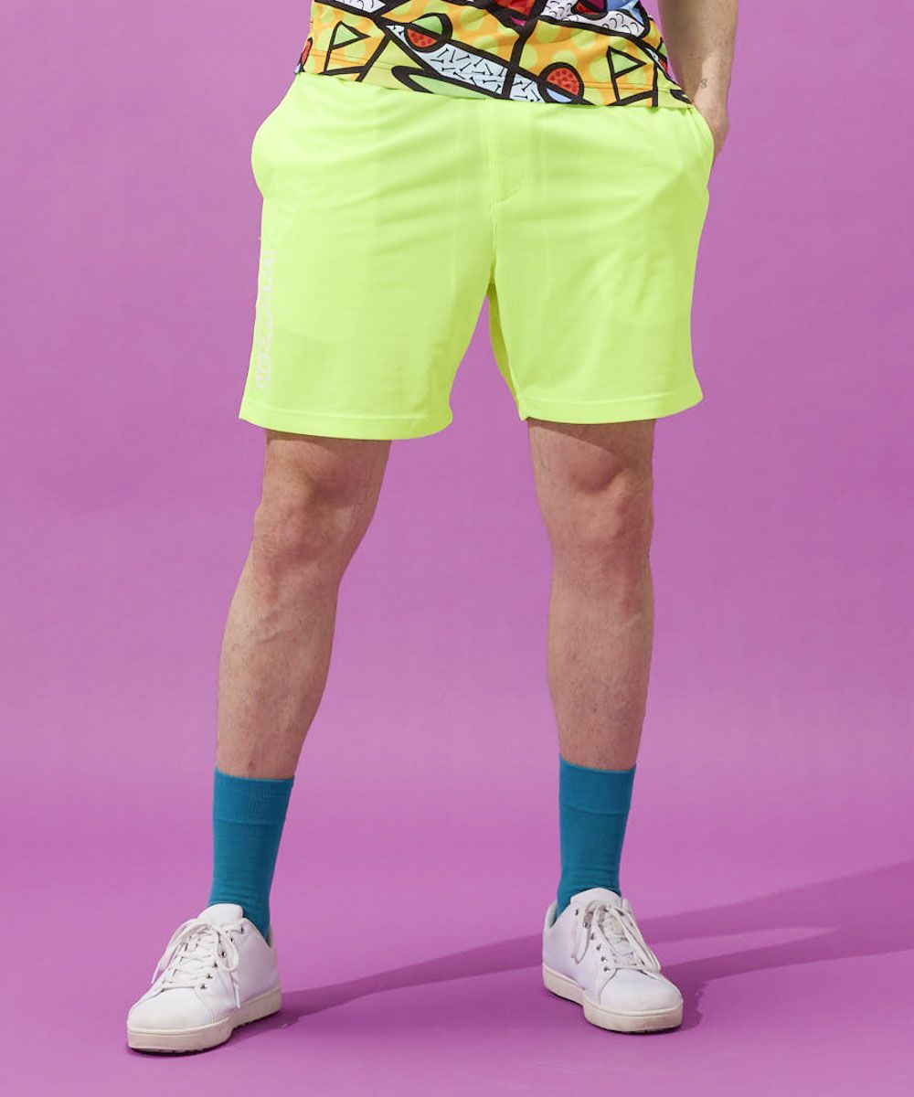★SALE 新品 送料込★ Loudmouth メンズ ショートパンツ 黄 ★ メンズ ドットメッシュ ショートパンツ ライトイエロー