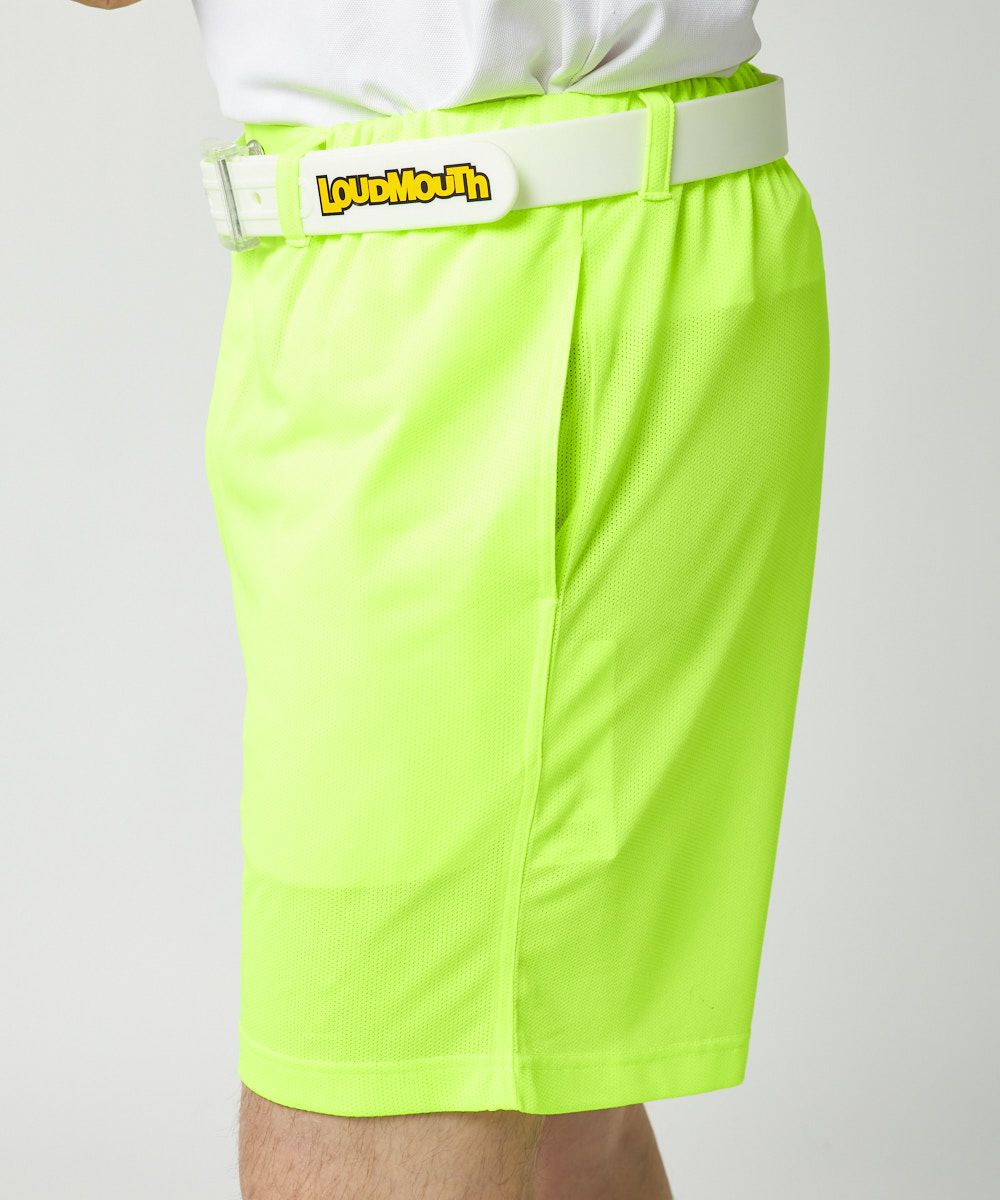 ★SALE 新品 送料込★ Loudmouth メンズ ショートパンツ 黄 ★ メンズ ドットメッシュ ショートパンツ ライトイエロー