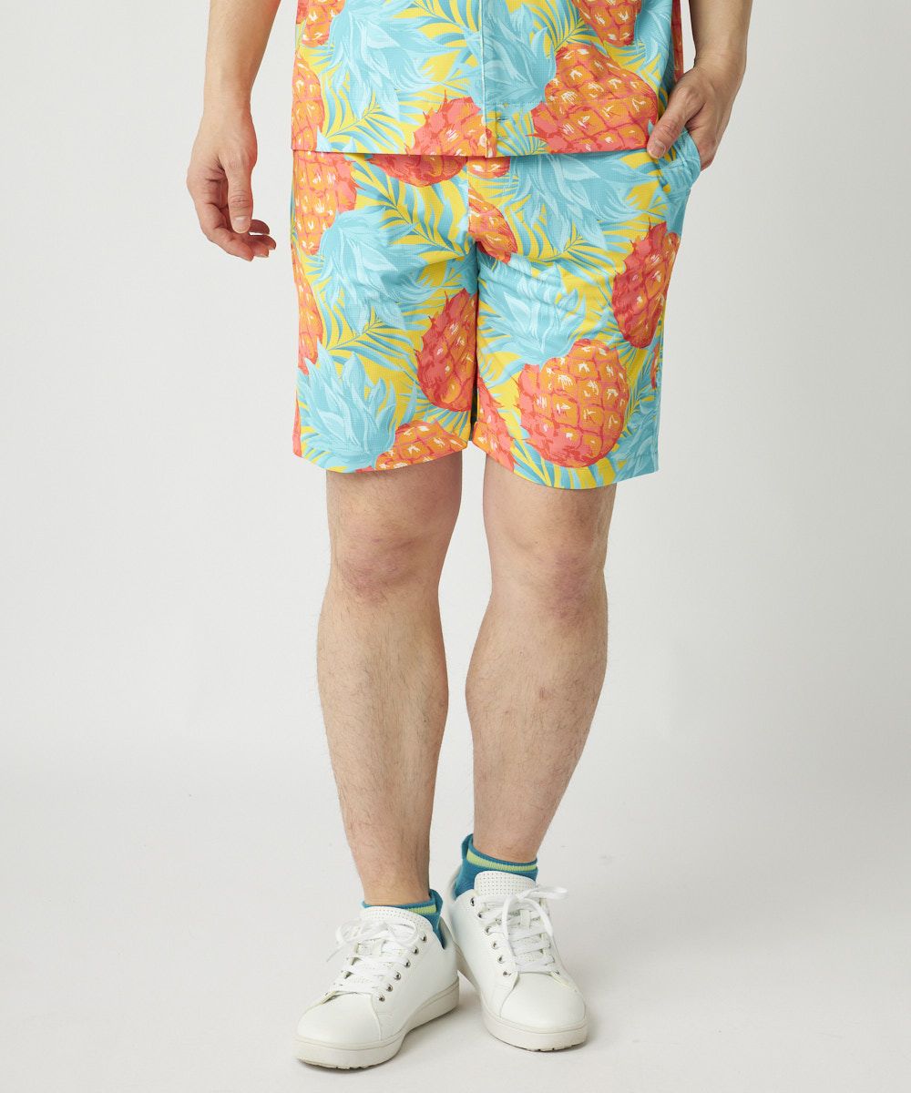 メンズ ECOベントメッシュ 柄ショートパンツ Midsummer Pineapple