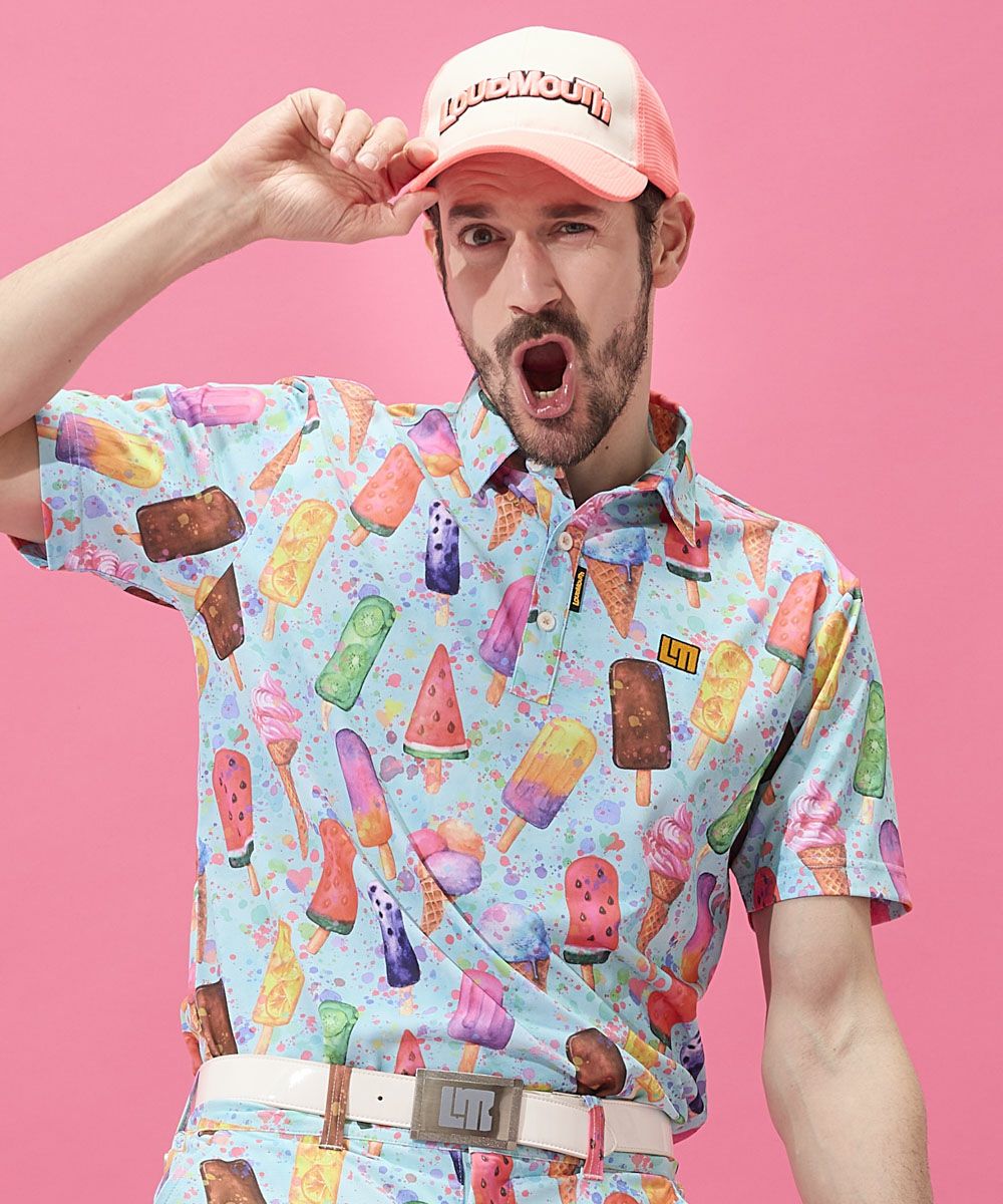 LOUDMOUTH プレミアム鹿の子半袖シャツ 6vr LOUDMOUTH ( ラウドマウス ) レディース プレミアムカノコ 柄