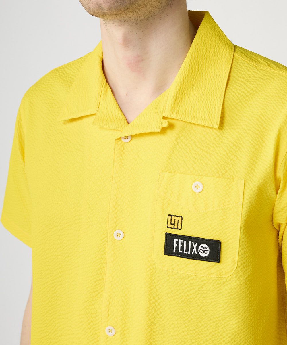 【新品未使用】LOUDMOUTH×FELIX メンズ ニットサッカー 開襟シャツ LOUDMOUTH×FELIX メンズ ニットサッカー 開襟シャツ イエロー