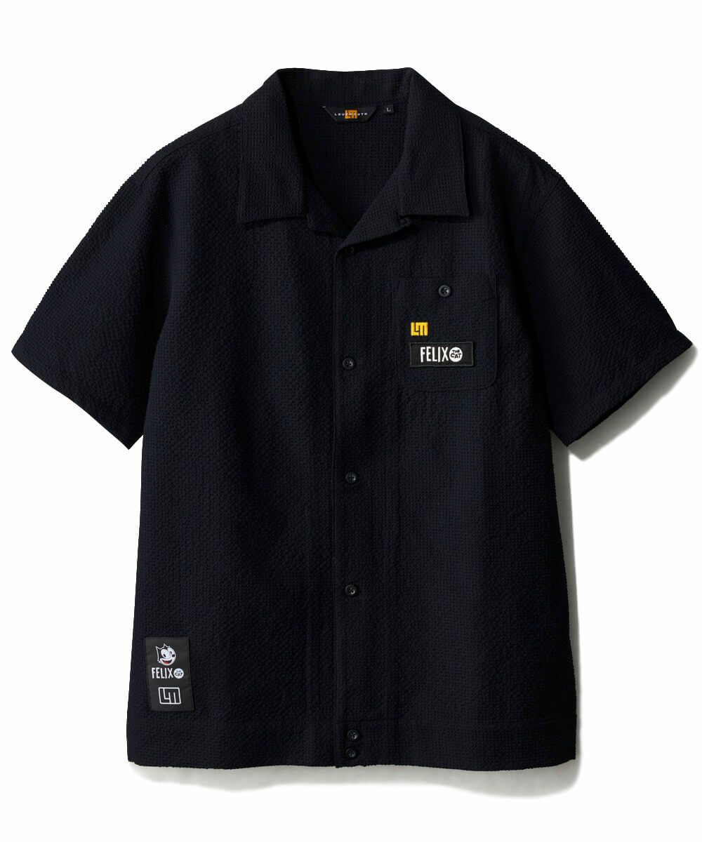 【新品未使用】LOUDMOUTH×FELIX メンズ ニットサッカー 開襟シャツ LOUDMOUTH×FELIX メンズ ニットサッカー 開襟シャツ イエロー