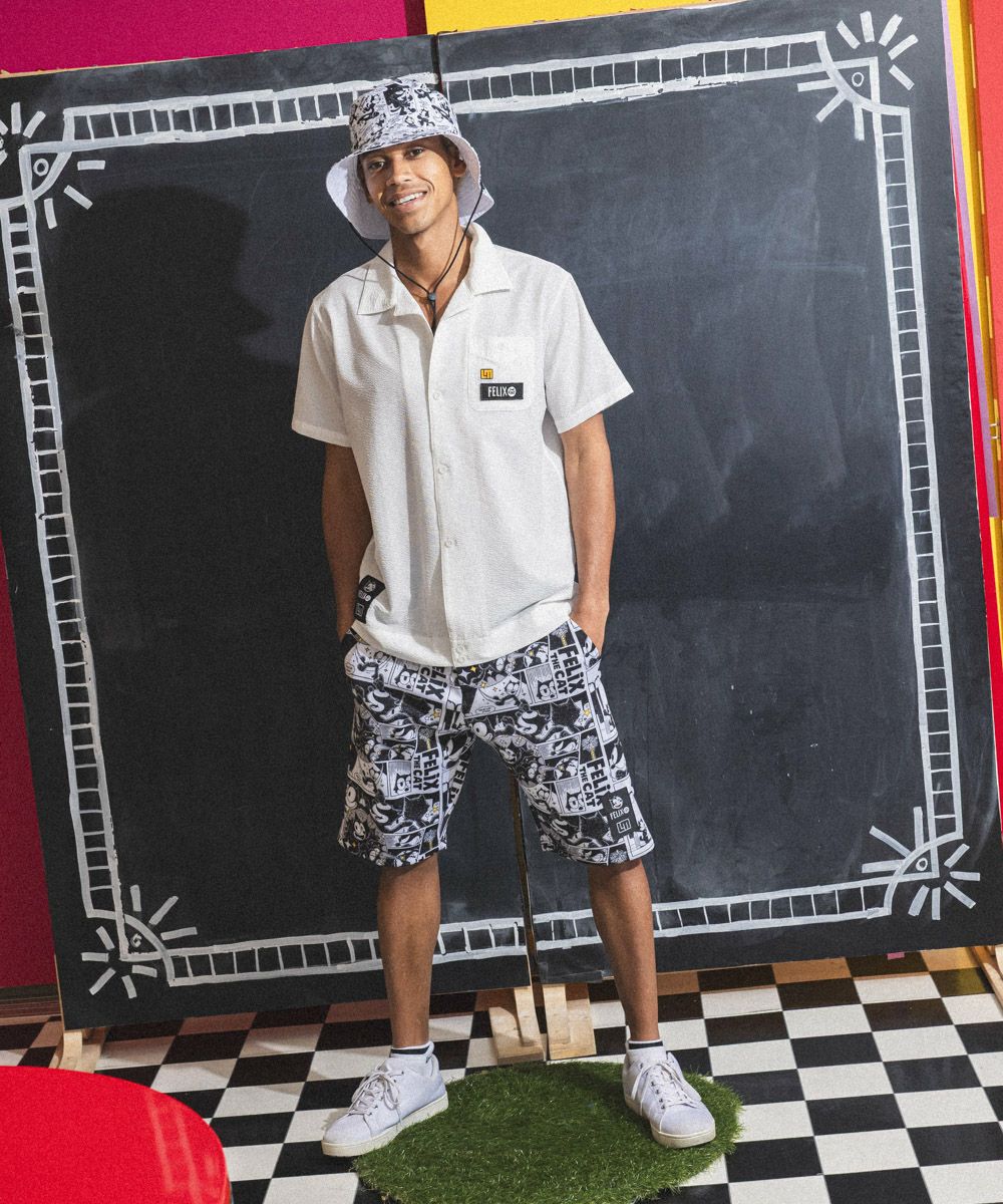 【新品未使用】LOUDMOUTH×FELIX メンズ ニットサッカー 開襟シャツ LOUDMOUTH×FELIX メンズ ニットサッカー 開襟シャツ ブラック