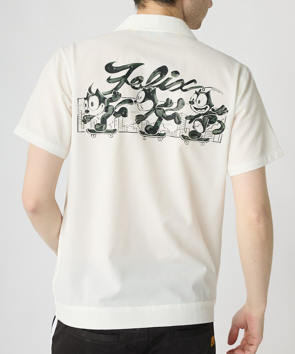 【新品未使用】LOUDMOUTH×FELIX メンズ ニットサッカー 開襟シャツ LOUDMOUTH×FELIX メンズ ニットサッカー 開襟シャツ ブラック