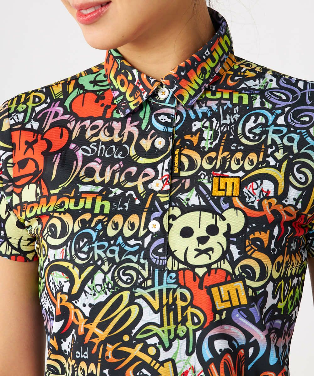 LOUDMOUTH メンズ シャツ Doodle Bears メンズ プレミアムカノコ 柄半袖シャツ Doodle Bears