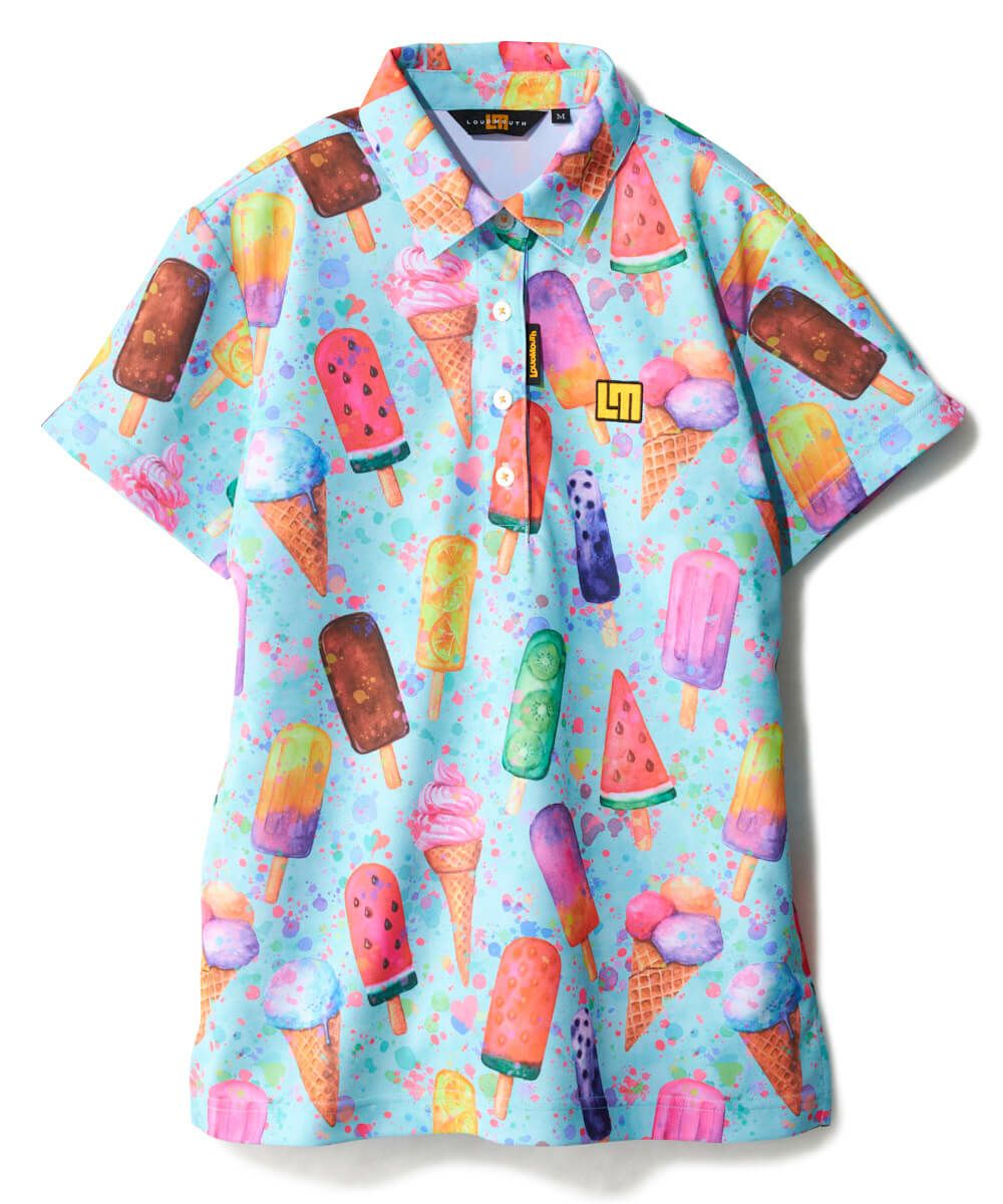 LOUDMOUTH プレミアム鹿の子半袖シャツ 6vr LOUDMOUTH ( ラウドマウス ) レディース プレミアムカノコ 柄