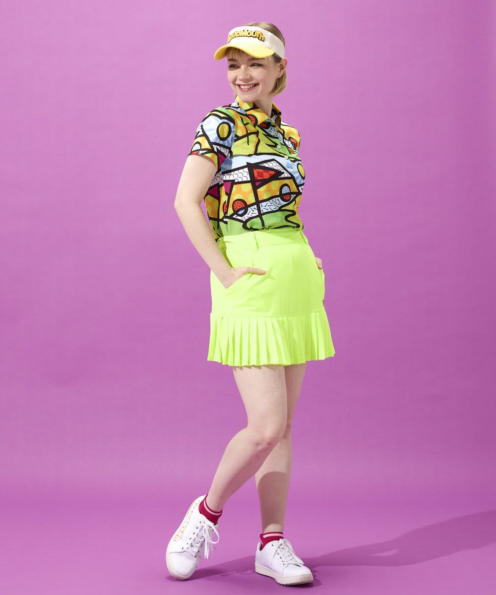 レディース プレミアムカノコ 柄半袖シャツ Golf Trip Neon/ゴルフ