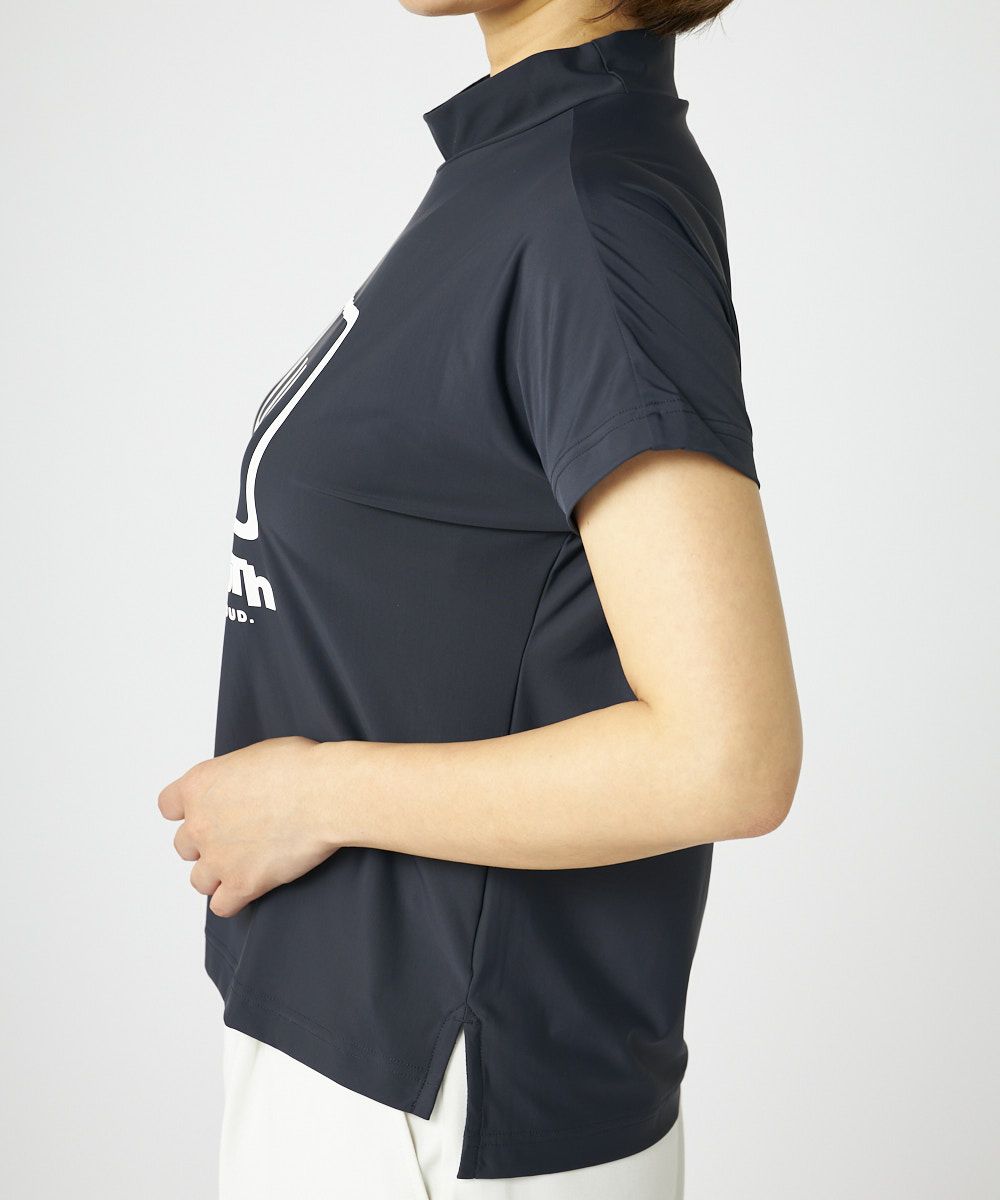 LOUDMOUTH ラウドマウス　モックネック　Ｔシャツ　ファスナー　黒　L tシャツ LOUDMOUTH/ラウドマウス ゴルフウェア ブランド ロゴ