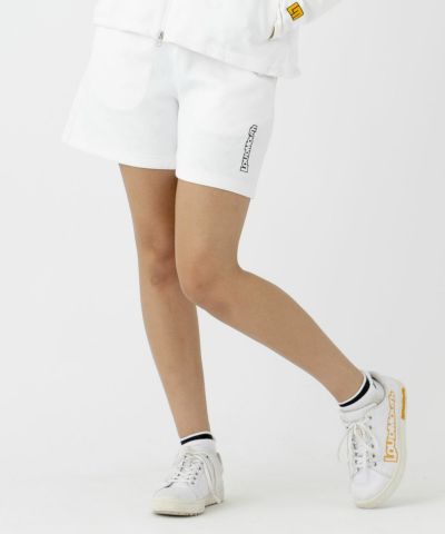 レディース ライトダンボールニット エンボス柄ショートパンツ ホワイト